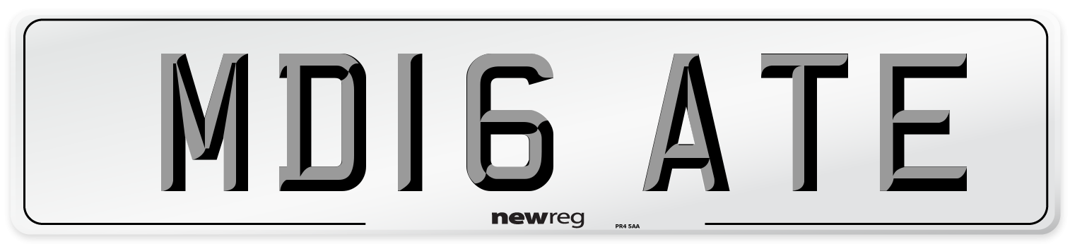 MD16 ATE Number Plate from New Reg
